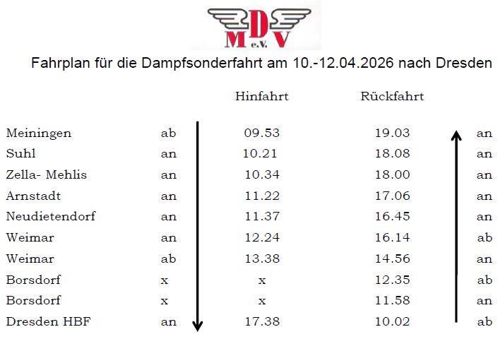 Fahrplan Dresden 2026